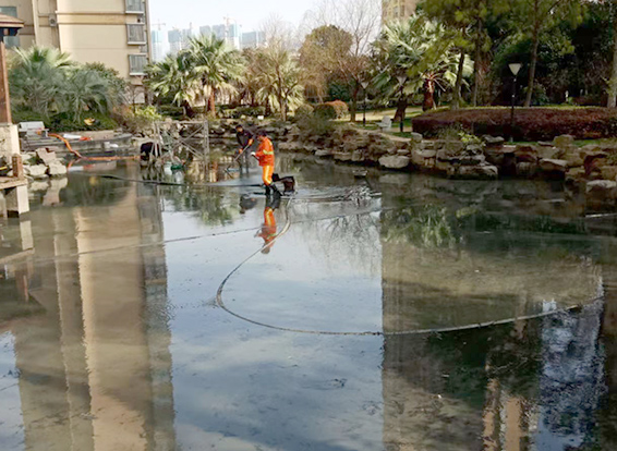 赣榆景观池淤泥清理